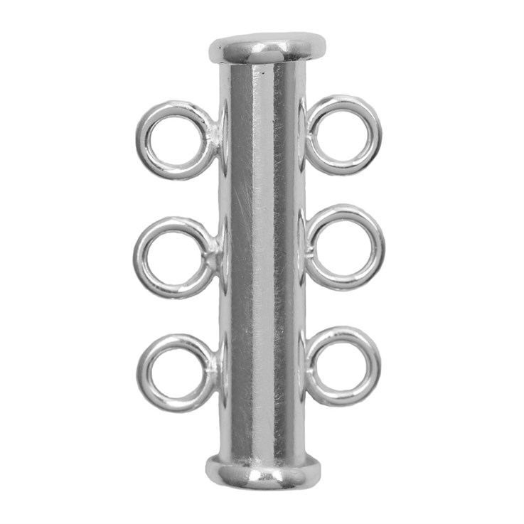 3-row Cylinder Shape Clasp Sterling Silver (STS)