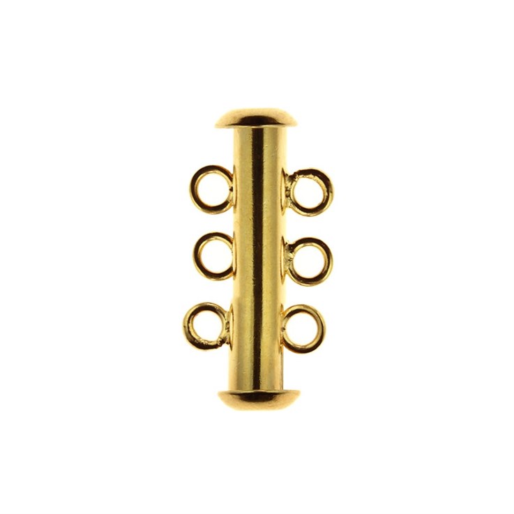 3-row Cylinder Shape  Clasp Gold Plated