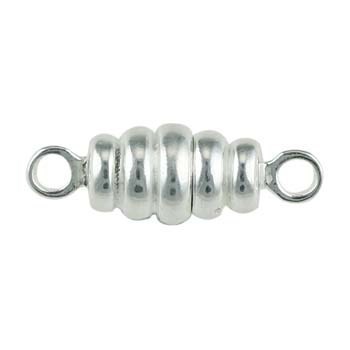 7x9mm Corrugated Cone Magnetic  Clasp Silver Plated