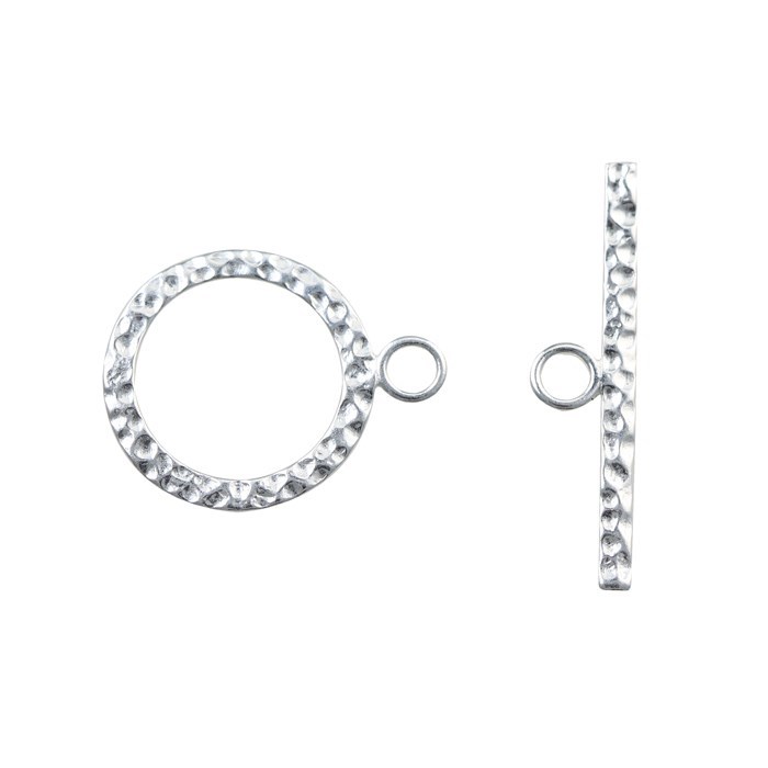 Hammered Toggle Bar Clasp  Clasp 17mm Sterling Silver (STS)