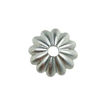 Fluted Cup/Bead Cap 6mm Silver Plated (SP)