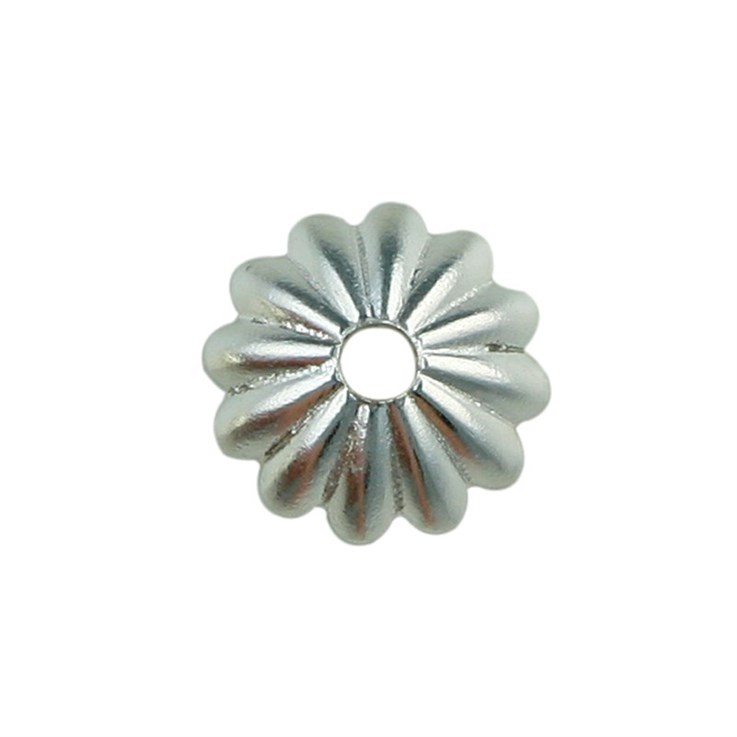 Fluted Cup/Bead Cap 8mm Silver Plated (SP)