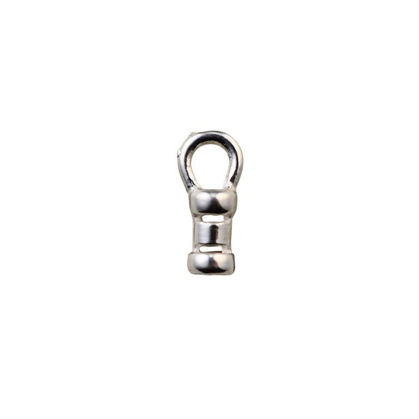 End Crimp with Ring 7mm High & 1.4mm Hole Sterling Silver (STS)