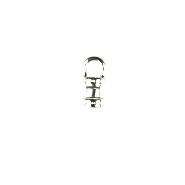 Value Crimp with Ring 10mm Long with 3mm Hole Silver Plated