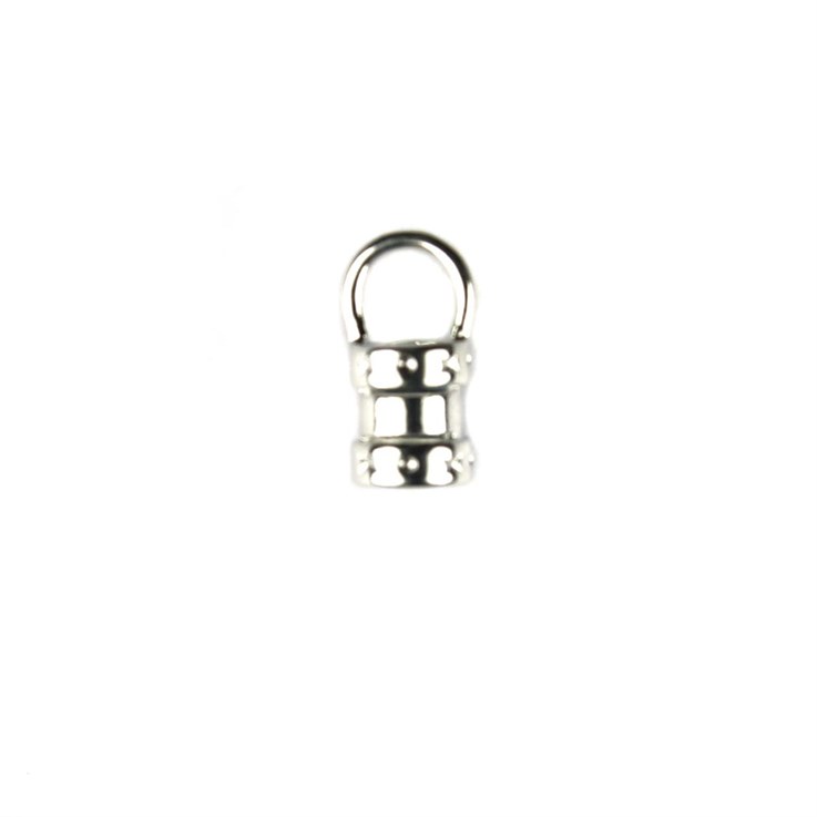 Value Crimp with Ring 12mm Long with 4mm Hole Silver Plated