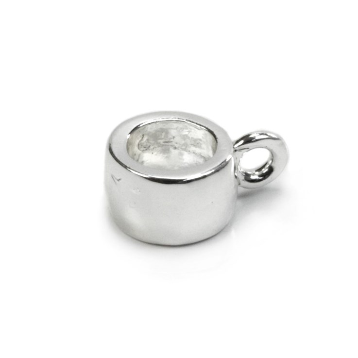 10x6mm Plain Charm Carrier Silver Plated