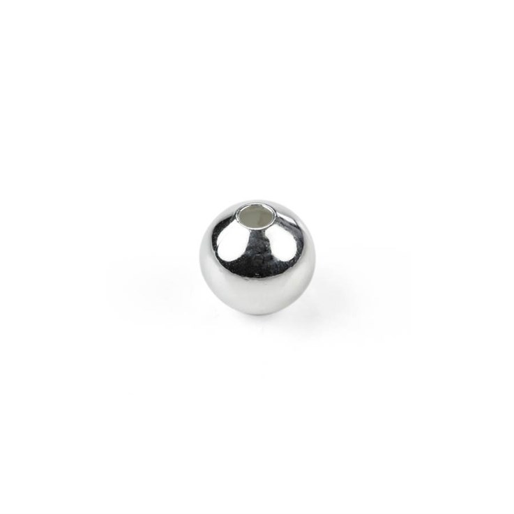 2.5mm Plain round shaped bead with 0.8mm hole Silver Plated (SP)