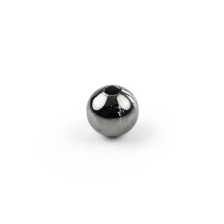 2.5mm Plain round shaped bead with 0.8mm hole Black Plated