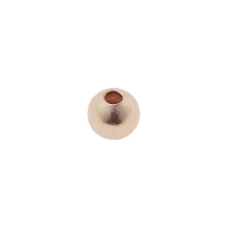 2.5mm Plain round shaped bead with 0.8mm hole Rose Gold Plated