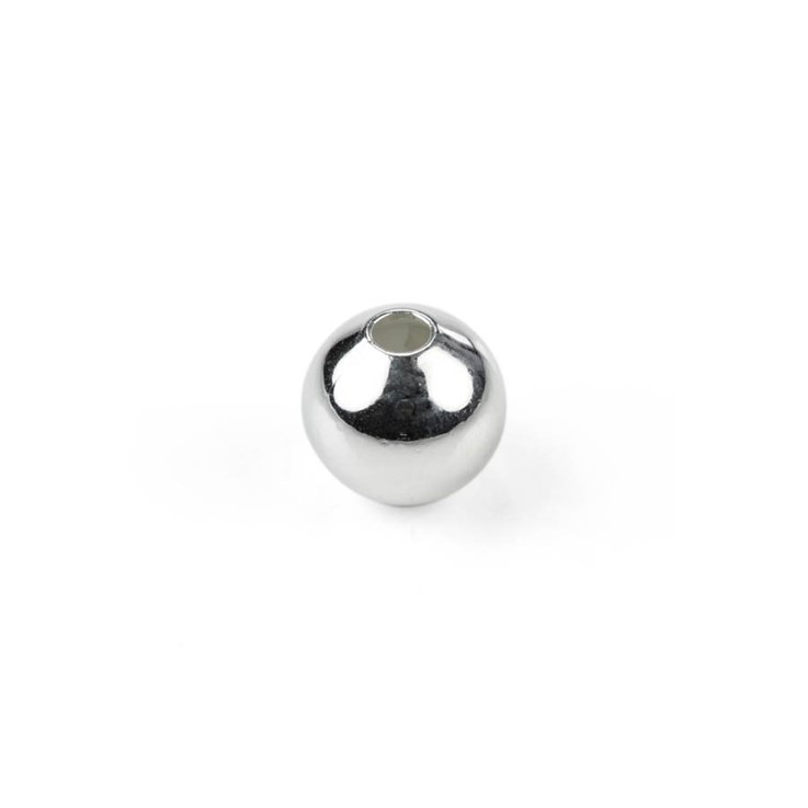 3mm Plain round shaped bead with 0.90mm hole Silver Plated (SP)