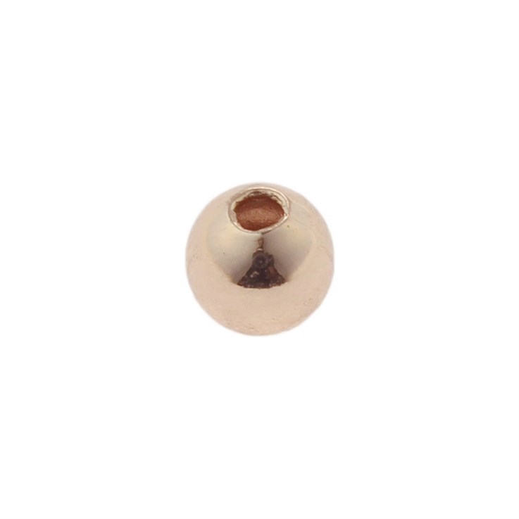 4mm Plain round shaped bead with 1.20mm hole Rose Gold Plated