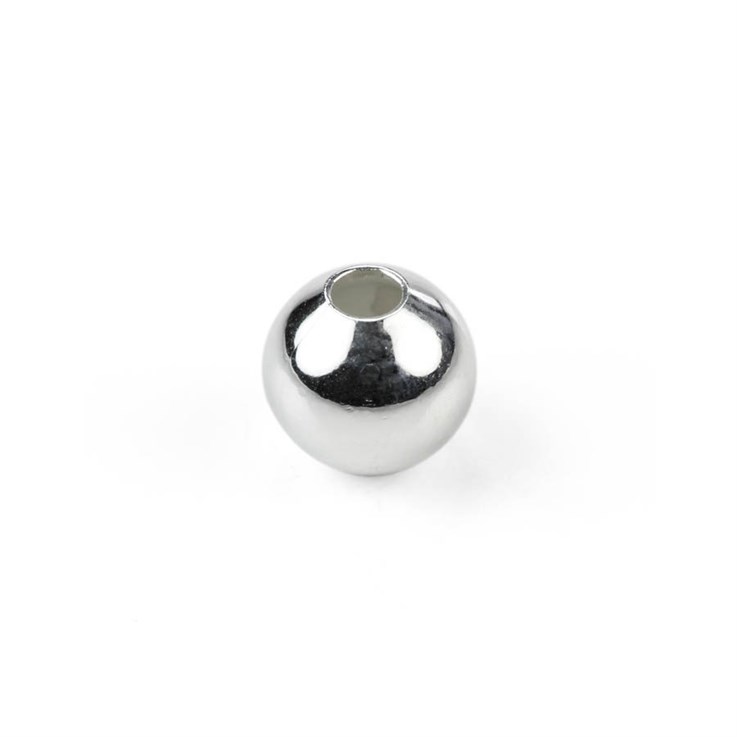 Plain round shape Bead 4mm with 1.5mm Hole ECO Sterling Silver (STS)