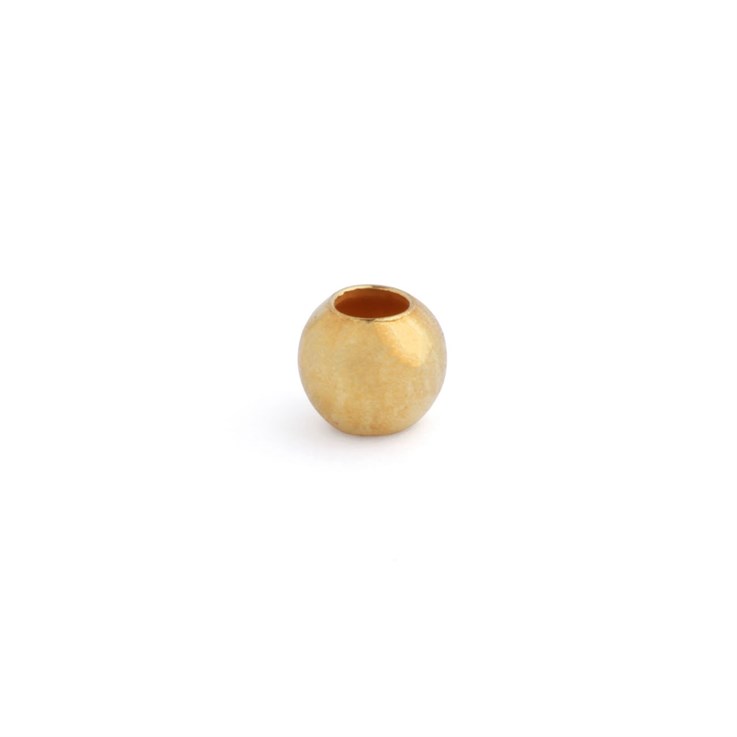 Bead Plain Round 3mm with 1.5mm Hole Gold Plated Vermeil (Extra Durable) ECO Sterling Silver