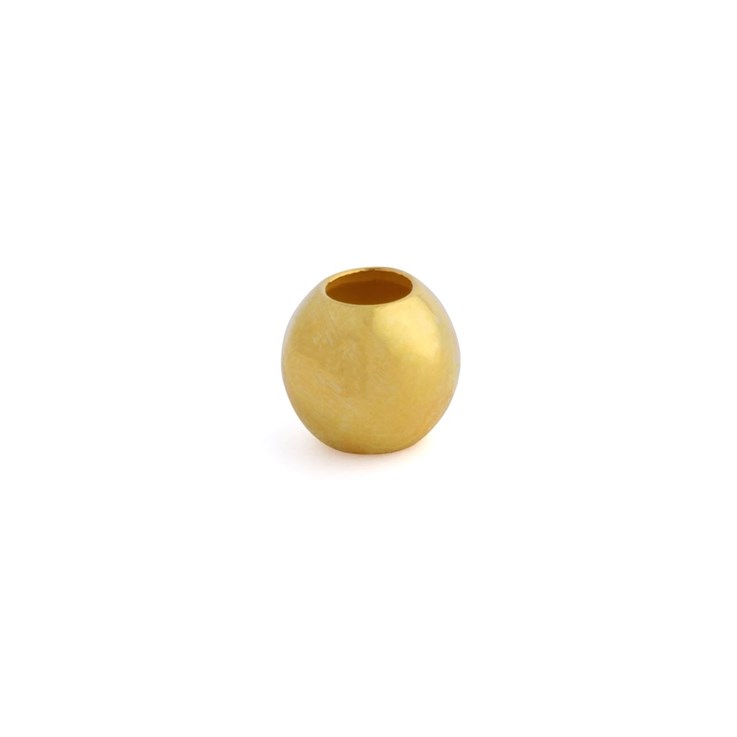 Bead Plain Round 4mm with 1.8mm Hole Gold Plated Vermeil ECO Sterling Silver (Extra Durable)