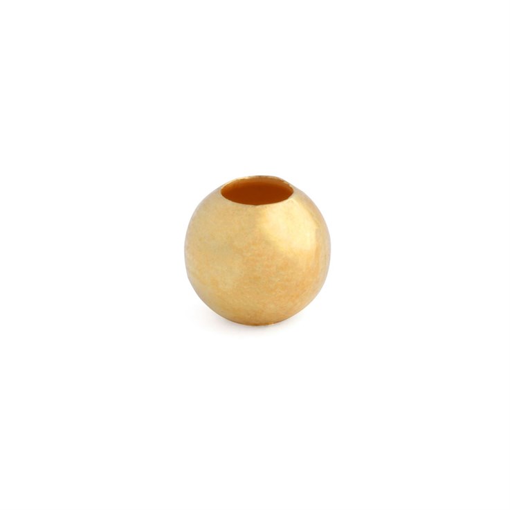 Bead Plain Round 5mm with 2.2mm Hole Gold Plated Vermeil ECO Sterling Silver (Extra Durable)