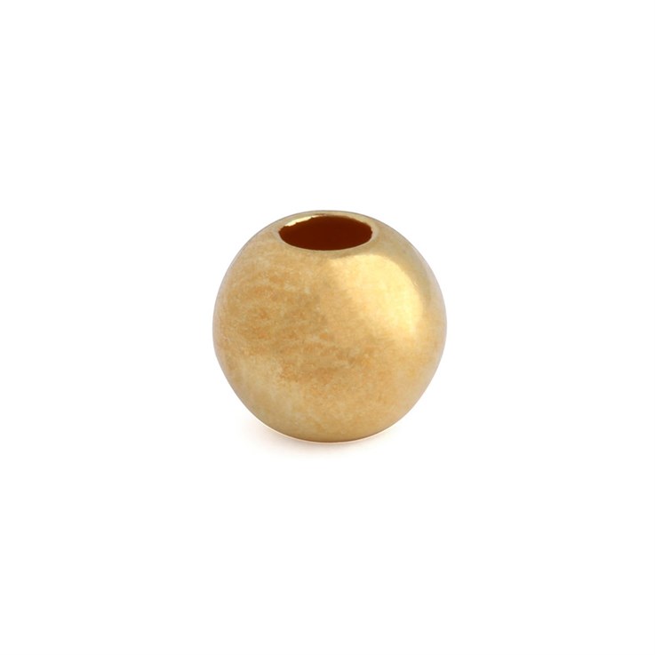 Bead Plain Round 6mm with 2.4mm Hole Gold Plated Vermeil ECO Sterling Silver (Extra Durable)