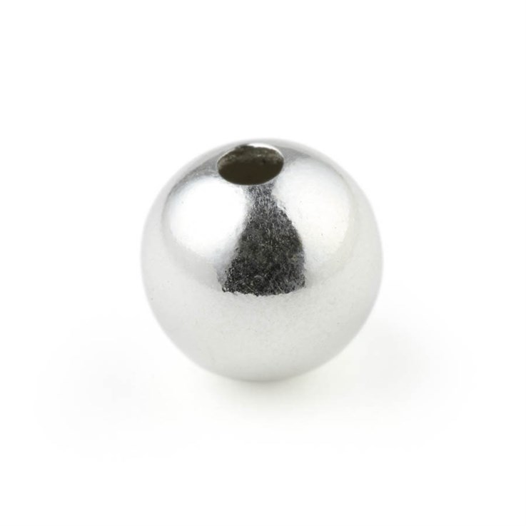 Plain Round Shape Bead 9mm with 3.4mm hole ECO Sterling Silver (STS)