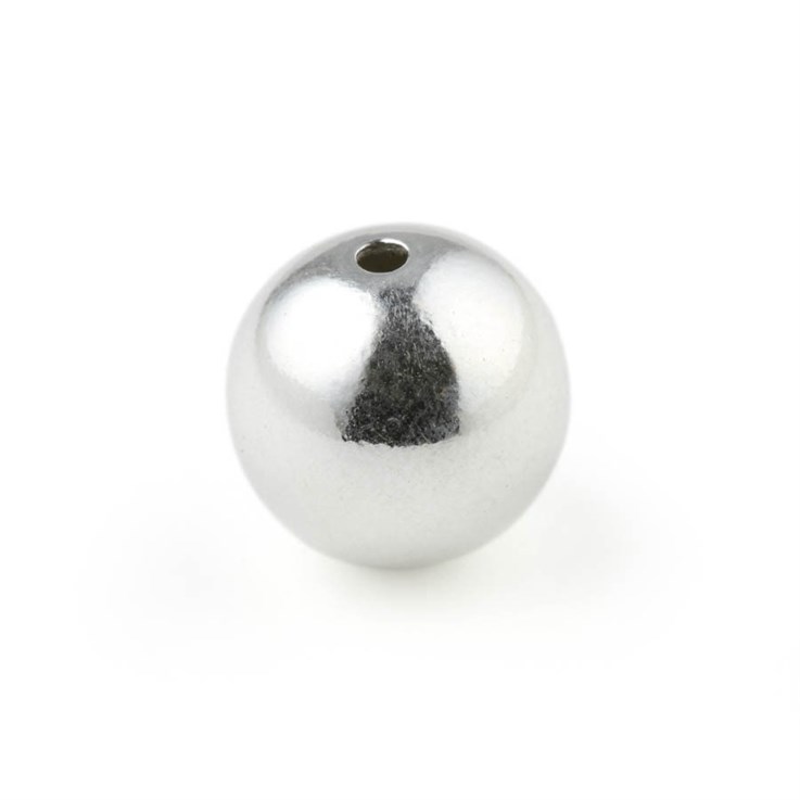 Hand Made Bead 8mm round with 1.25mm hole Sterling Silver (STS)