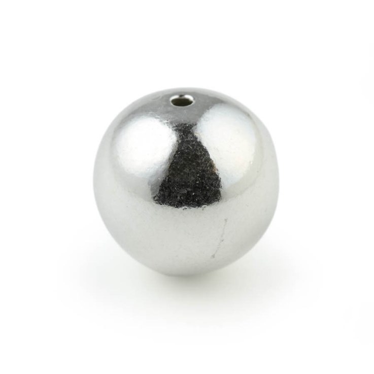 Hand Made Bead 10mm round with 1.25mm hole Sterling Silver (STS)