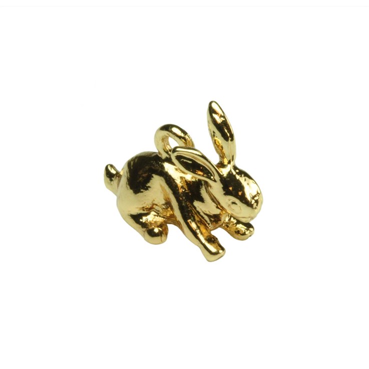 12x15mm Bunny Rabbit Charm Gold Plated