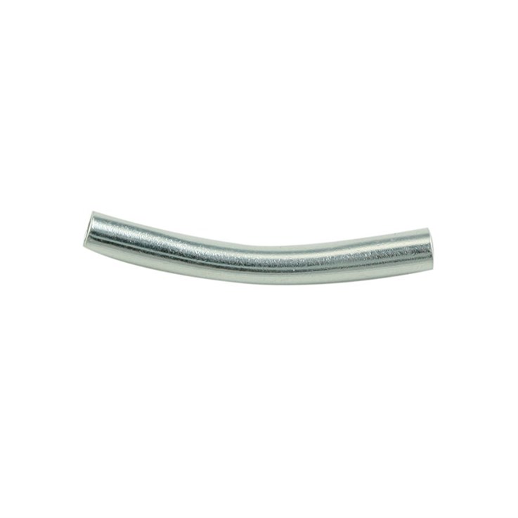25mm Curved spacer tube bead Silver Plated (SP)