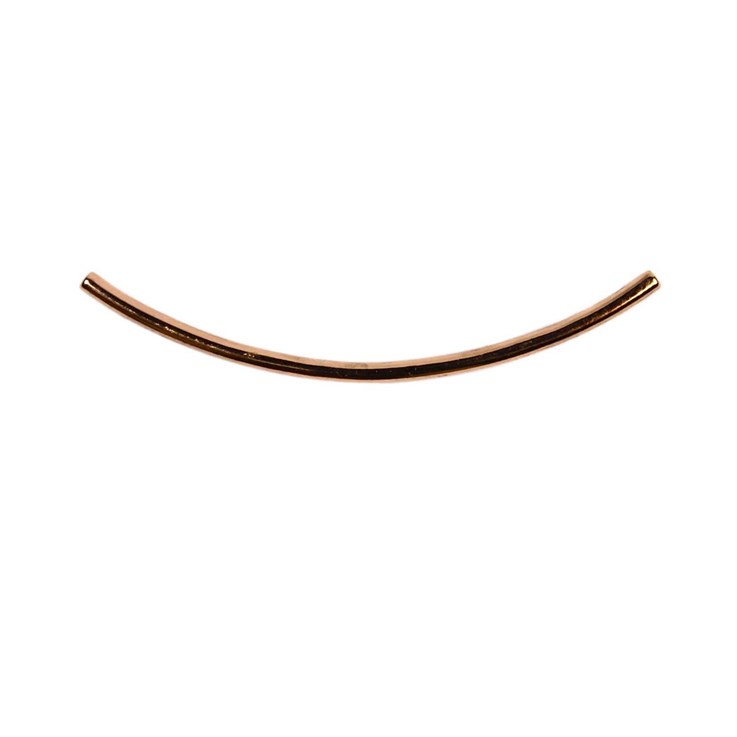 Curved Noodle Tube Bead 1.5x40mm Rose Gold