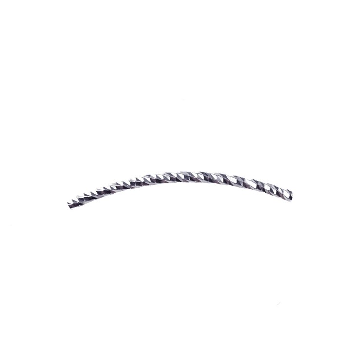 Superior 30mm Curved Twisted Noodle Tube Bead Sterling Silver (STS)