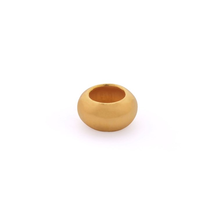 4mm Ring Bead 2.2mm Hole Gold Plated ECO Sterling Silver Vermeil