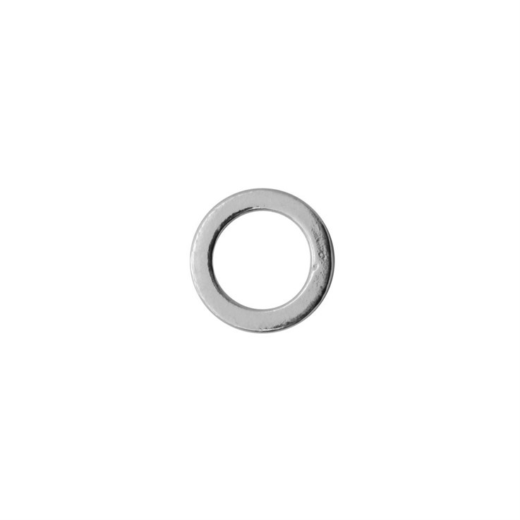 Solid Flat Ring Bead 10mm with 7mm Hole Sterling Silver (STS)