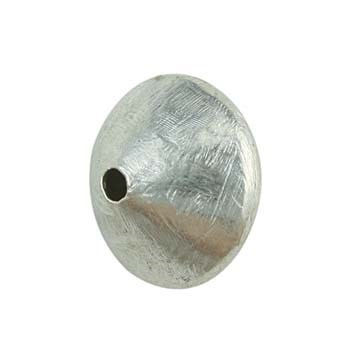 Scratch 10mm Bicone shaped Bead Sterling Silver (STS)