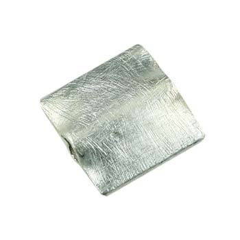 Scratch 6mm Flat square shaped Bead Sterling Silver (STS)
