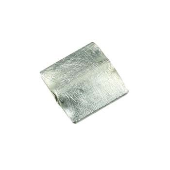 Scratch 10mm square shaped Bead Sterling Silver (STS)