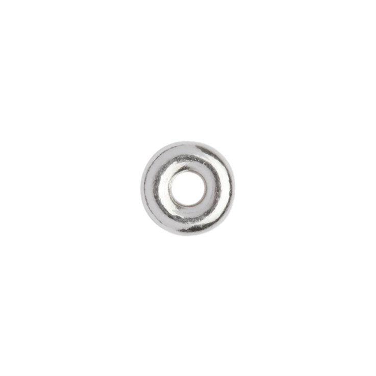 3mm Donut Rondel 1.2mm Hole ECO Sterling Silver