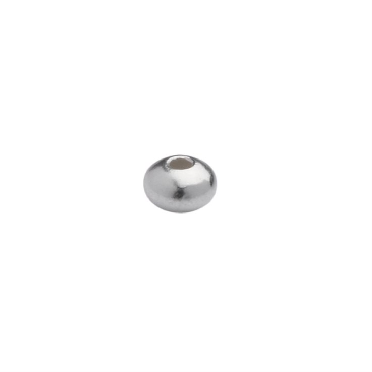 3mm Shiny Saucer shaped Bead 1.0mm Hole ECO Sterling Silver (STS)