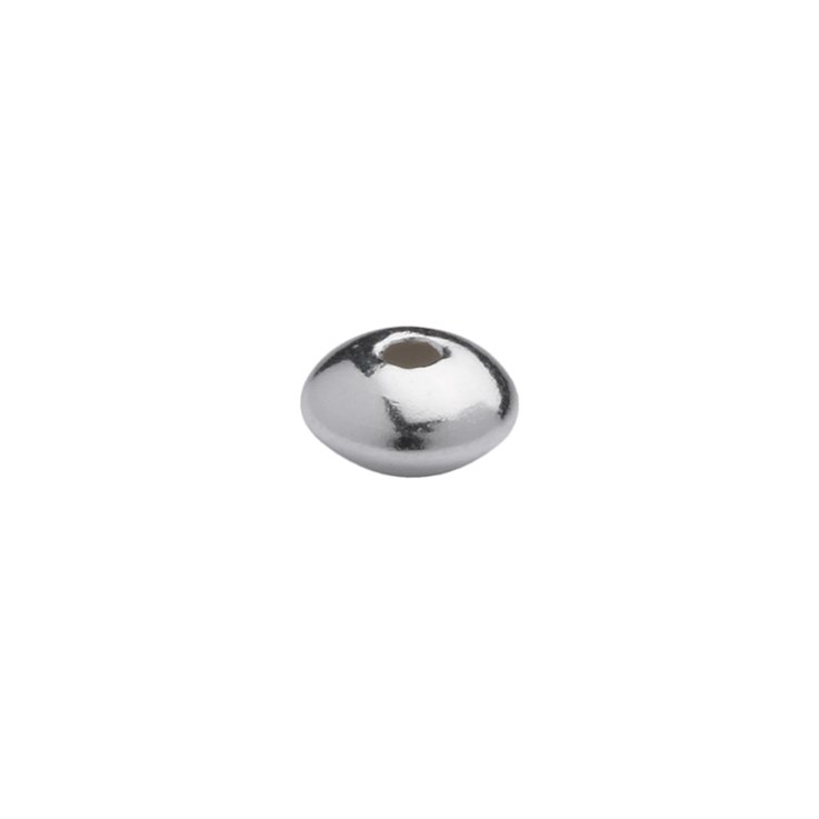 5mm Shiny Saucer shaped Bead 1.4mm Hole ECO Sterling Silver (STS)