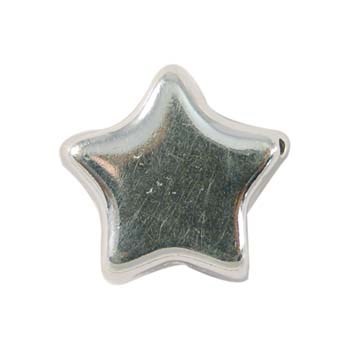 Star Shape shaped Bead (Vertical Drilled) 10mm Sterling Silver (STS)