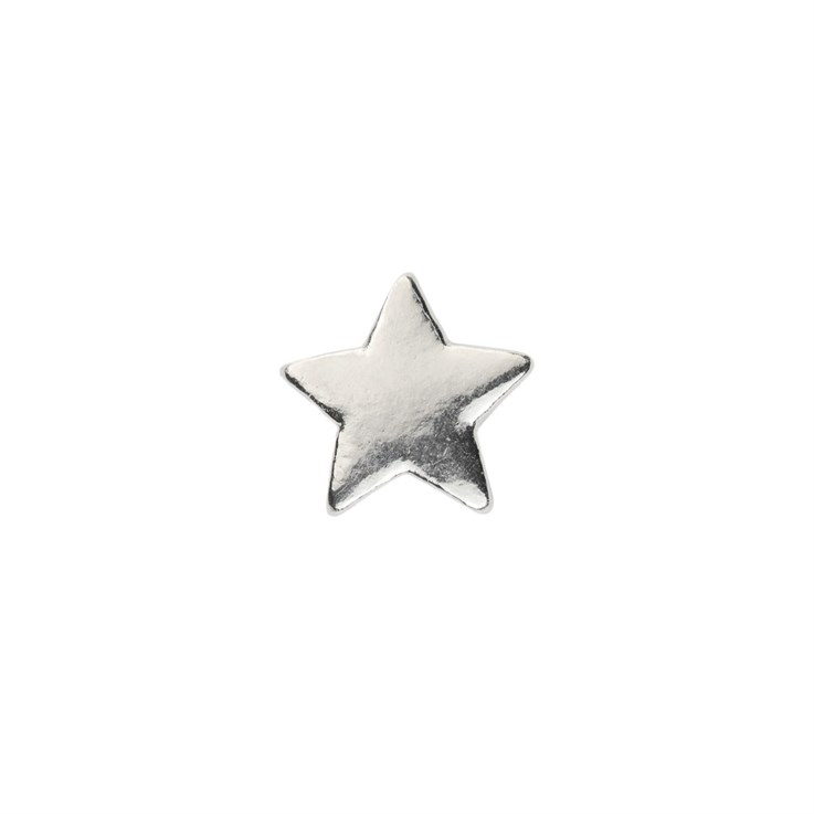 Star Shape shaped Bead (Horizontal Drilled) 6mm Sterling Silver (STS)