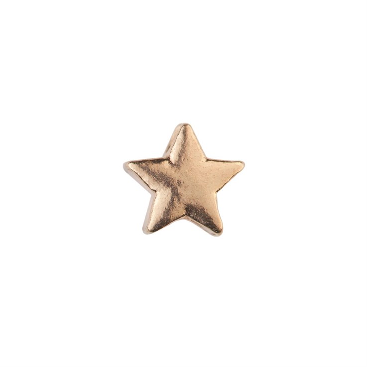 Star Shape shaped Bead (Horizontal Drilled) 6mm Rose Gold Plated Vermeil Sterling Silver