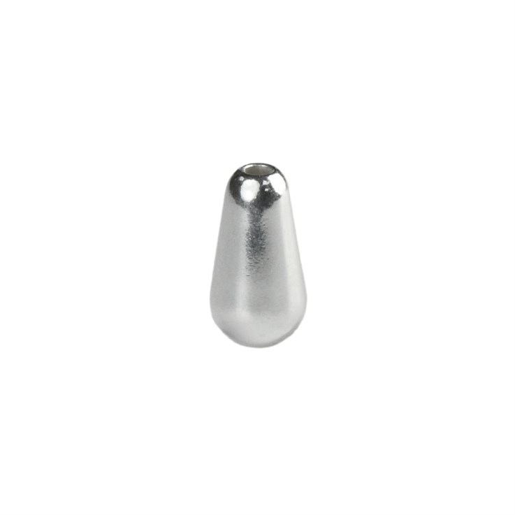 Teardrop Shaped Bead (Vertical Drilled) 10x5mm Sterling Silver (STS)