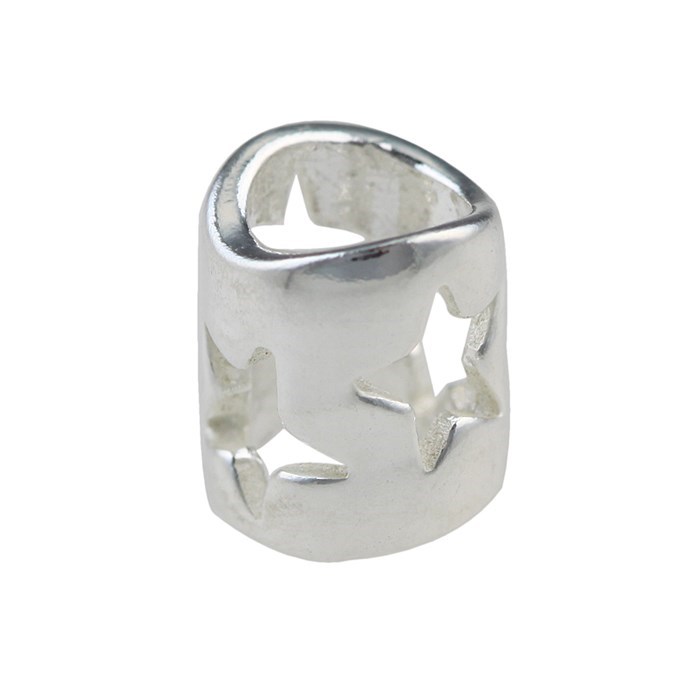 Sterling Silver (STS) Shaped Charm Bead Stars Design 7x8mm
