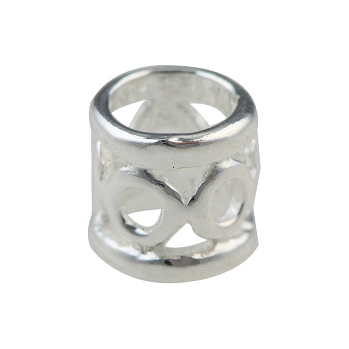 Sterling Silver (STS) Shaped Charm Bead Circles Design 6x7mm