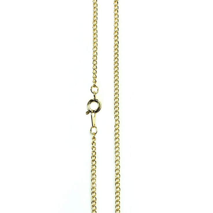 20" Medium Curb Chain Finished Necklace Gold Plated
