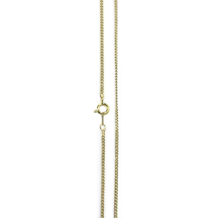 18" Value Medium Facet Curb Chain Finished Necklace Gold Plated