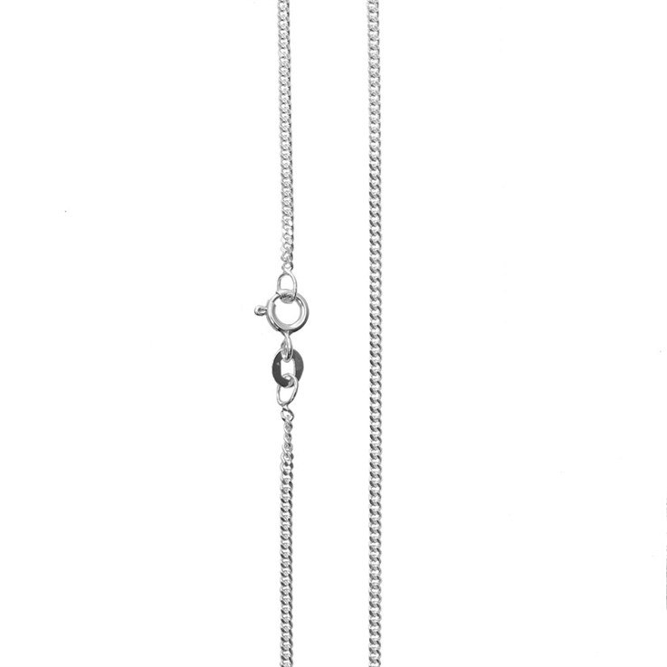 Stn. 16" Curb Chain 0.45 Diamond Cut Sterling Silver (STS)