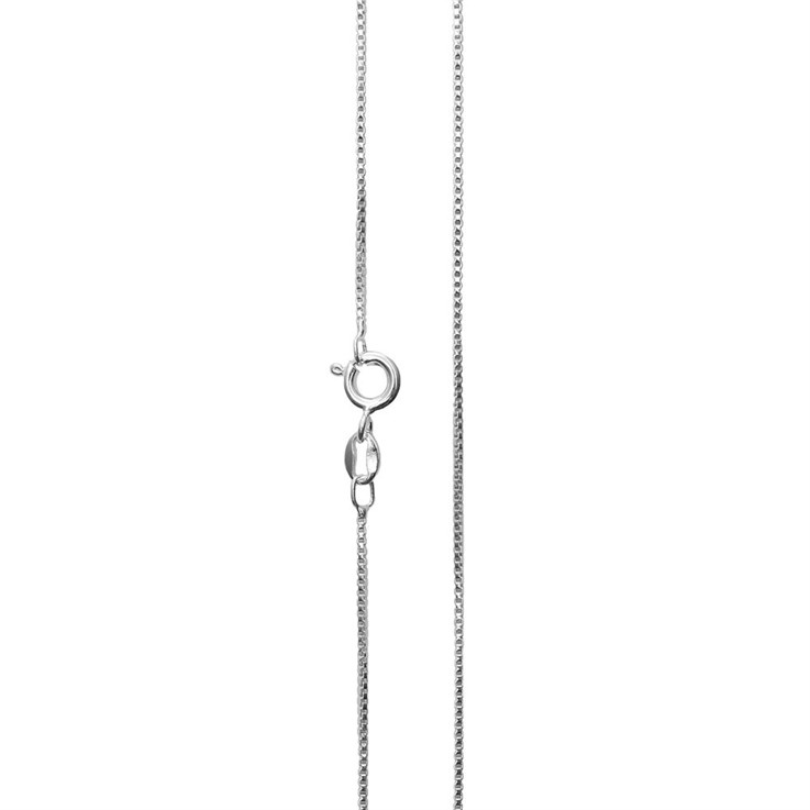 Sup. 16" Box Chain 0.85mm wire dia 0.15mm Eco Sterling Silver (STS) (Anti Tarnish)