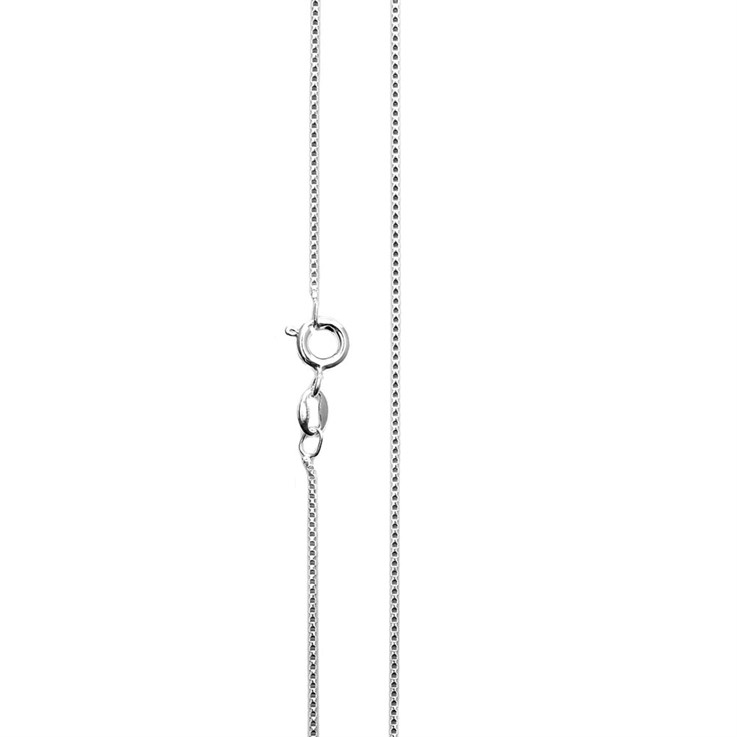 Sup. 18" Box Chain 0.85mm wire dia 0.15mm with trigger fastener Eco Sterling Silver (STS) (Anti Tarnish)