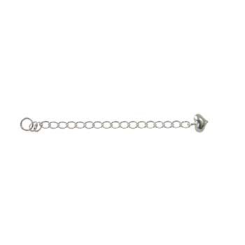 Extension Chain With Puff Heart 2" Sterling Silver (STS)