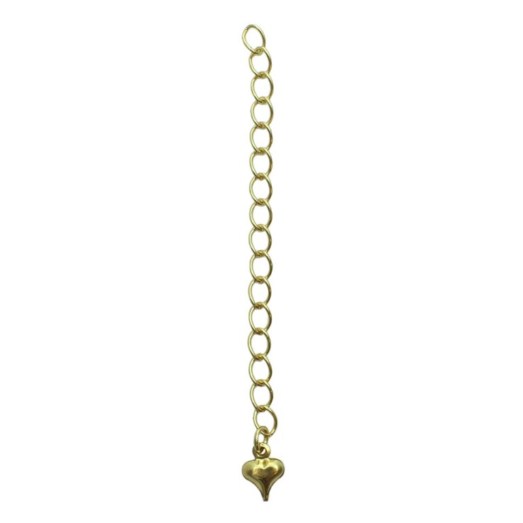 2.5" Extension Chain With Heart Gold Plated