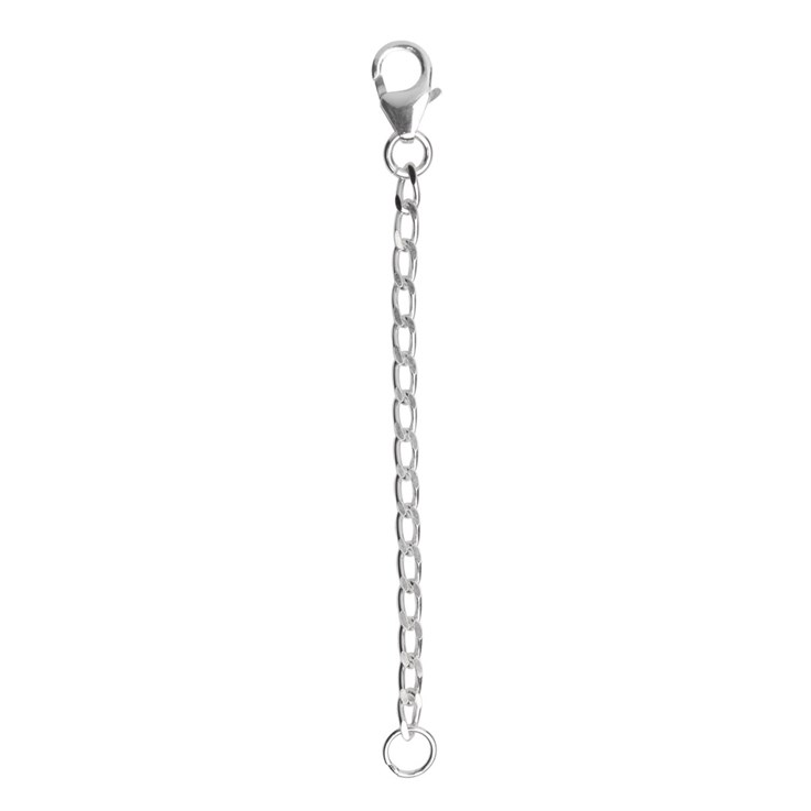 Chain Extender with Trigger Catch 2" Diamond Cut Trace Sterling Silver