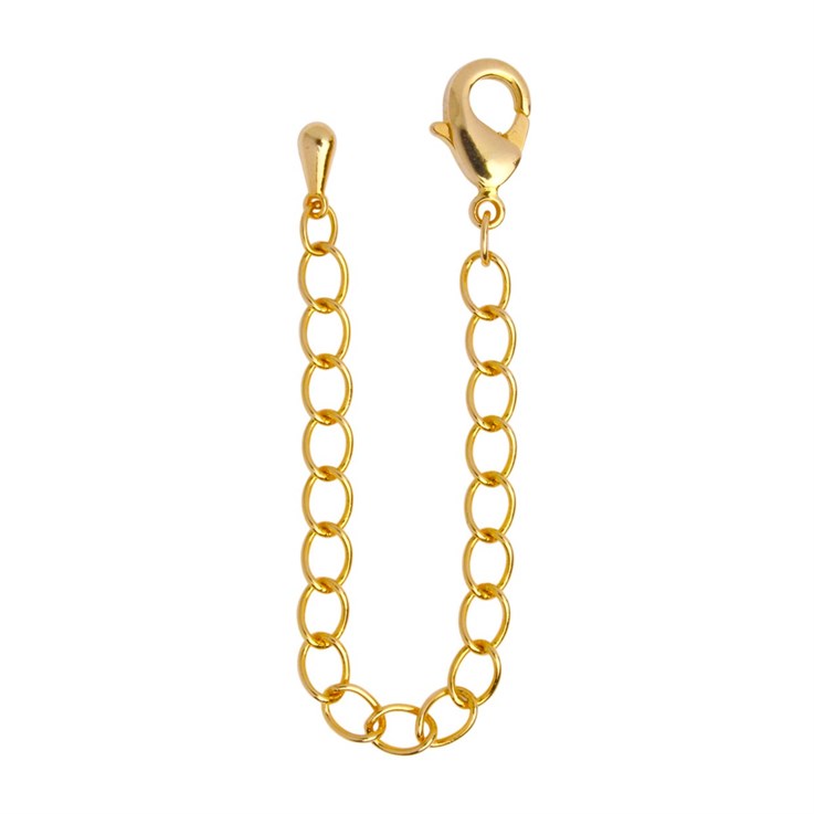 Chain Extender With Trigger Catch & Teardrop Gold Plated